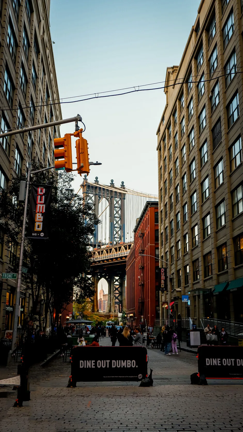 DUMBO: Bridges, Warehouses & Waterfront Views in DUMBO, Brooklyn.