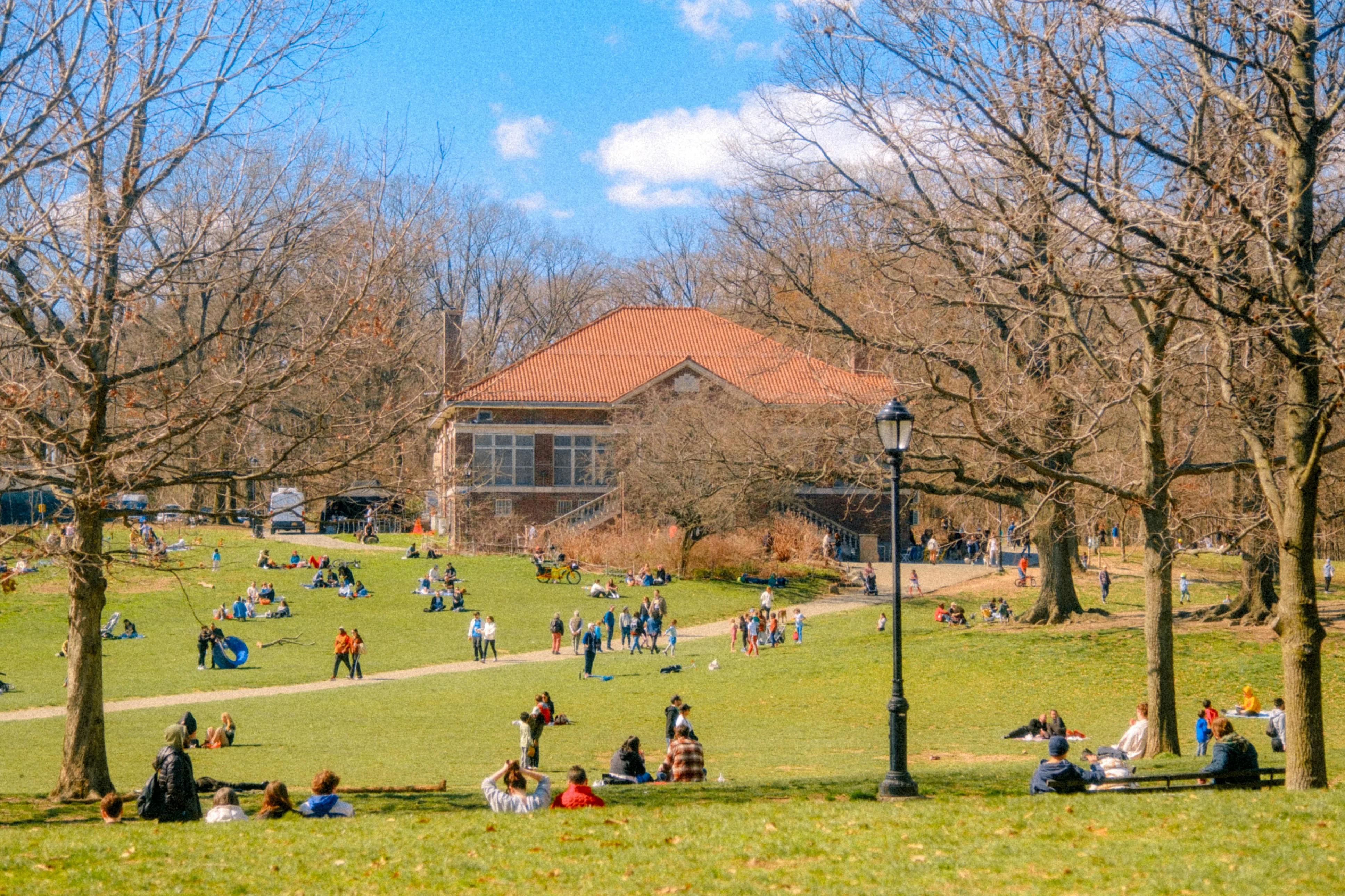 Olmsted's Arches and America's Longest Meadow in Prospect Park, Brooklyn.